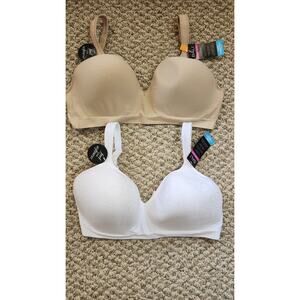 Bundle of 2 Bali Comfort Bras 38DD NWT-White& Beige